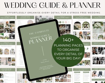 Printable Wedding Planner Book, Editable Canva Wedding Binder, Wedding Planning Template with Mood Boards, Bridal Organizer Kit