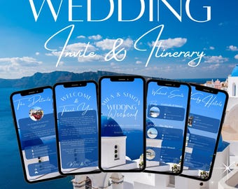 Digital Destination Wedding Invitation Itinerary, Wedding Guest Info, Maldives Wedding Weekend Planner Template Digital Wedding Day schedule