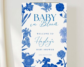 Baby In Bloom Welcome Sign Template, Editable Baby In Bloom Shower Decor, Locally Grown Baby Shower Sign, Wildflower Baby Shower Theme