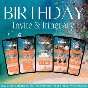 Girls Trip Itinerary Template, Cabo Birthday Trip Itinerary, Digital Travel Itinerary, Vacation Itinerary schedule, Travel Guide Template