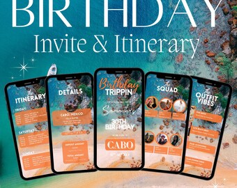 Girls Trip Itinerary Template, Cabo Birthday Trip Itinerary, Digital Travel Itinerary, Vacation Itinerary schedule, Travel Guide Template