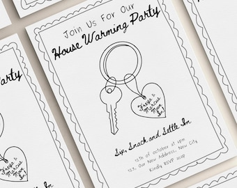 HouseWarming Invite Template, Editable House warming invitations, Hand drawn New Home Invite New Home Hand Drawn Style Evite Home Sweet Home