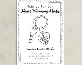 House Warming Invitation Template, Editable Housewarming Party, Handwritten New Home Invite Hand Drawn Style, Sip, Snack and Settle in