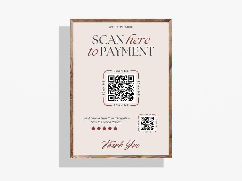 Scan to Pay Sign, Scan to Pay Template, QR Code Payment Sign, Payment ...