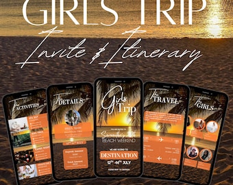 Birthday Trip Itinerary, Tulum Girls Trip Itinerary Template, Digital Travel Planner, Vacation Itinerary schedule Houston Itinerary Template