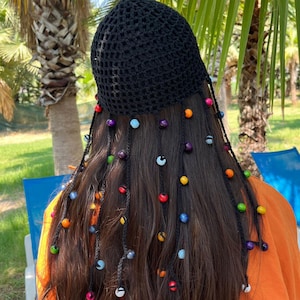 Handmade Black Crochet Bandana