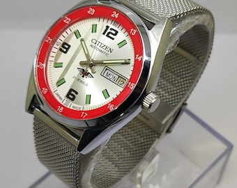 Klasyczny męski zegarek Citizen Automatic Silver Dial Day Date, 21 kamieni, odnowiony