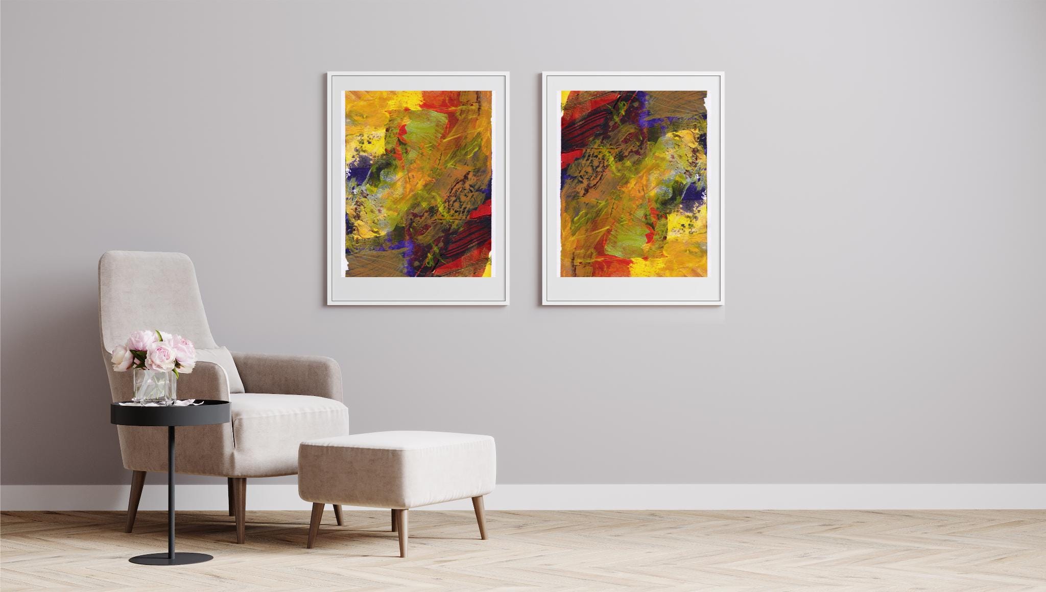 絵画 Acrylic painting A3 A3 Acrylic Painted - Etsy