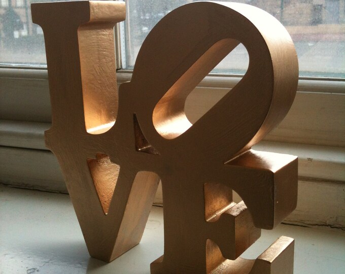Robert Indiana LOVE Word Sculpture Miniature in GOLD or Sliver Etsy