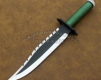 Faca Rambo: O Primeiro Sangue / Réplica de faca feita à mão - Faca de filme / Faca Sylvester Stallone / Faca de caça / Presente de casamento, presente de Natal