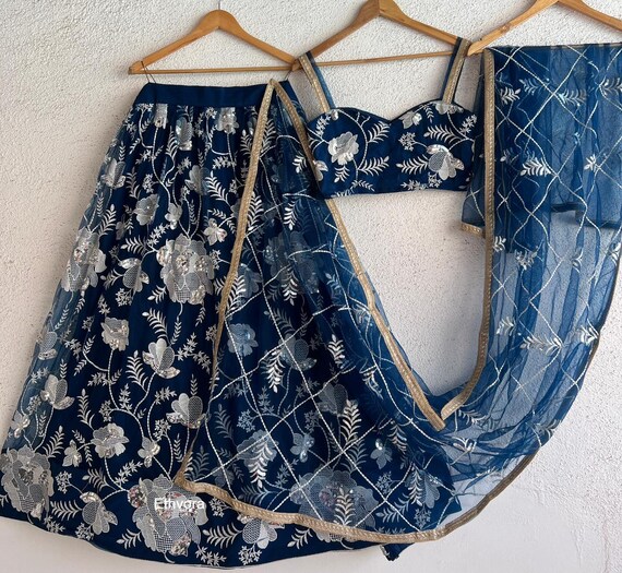 Blue lehenga choli for women indian wedding wear outfits