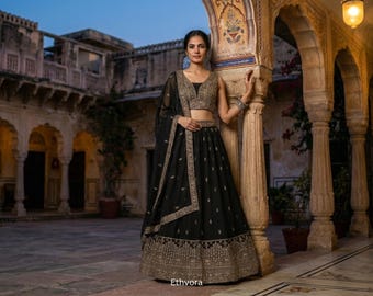 Black lehenga Choli For Women Ready to wear lehengas