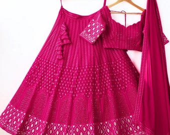 Pink Lehenga Choli For Women Indian wedding wear lehengas bridesmaids lehenga choli wedding guest wear chaniya choli reception party wear