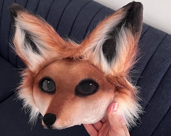 Realistic Mystical Red Fox Mask: Handmade Therian Cosplay