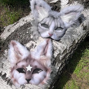 Custom Realistic Therian Cat Mask  – Mystical Handmade Animal Mask – Soft Faux Fur Cosplay Quadrobics