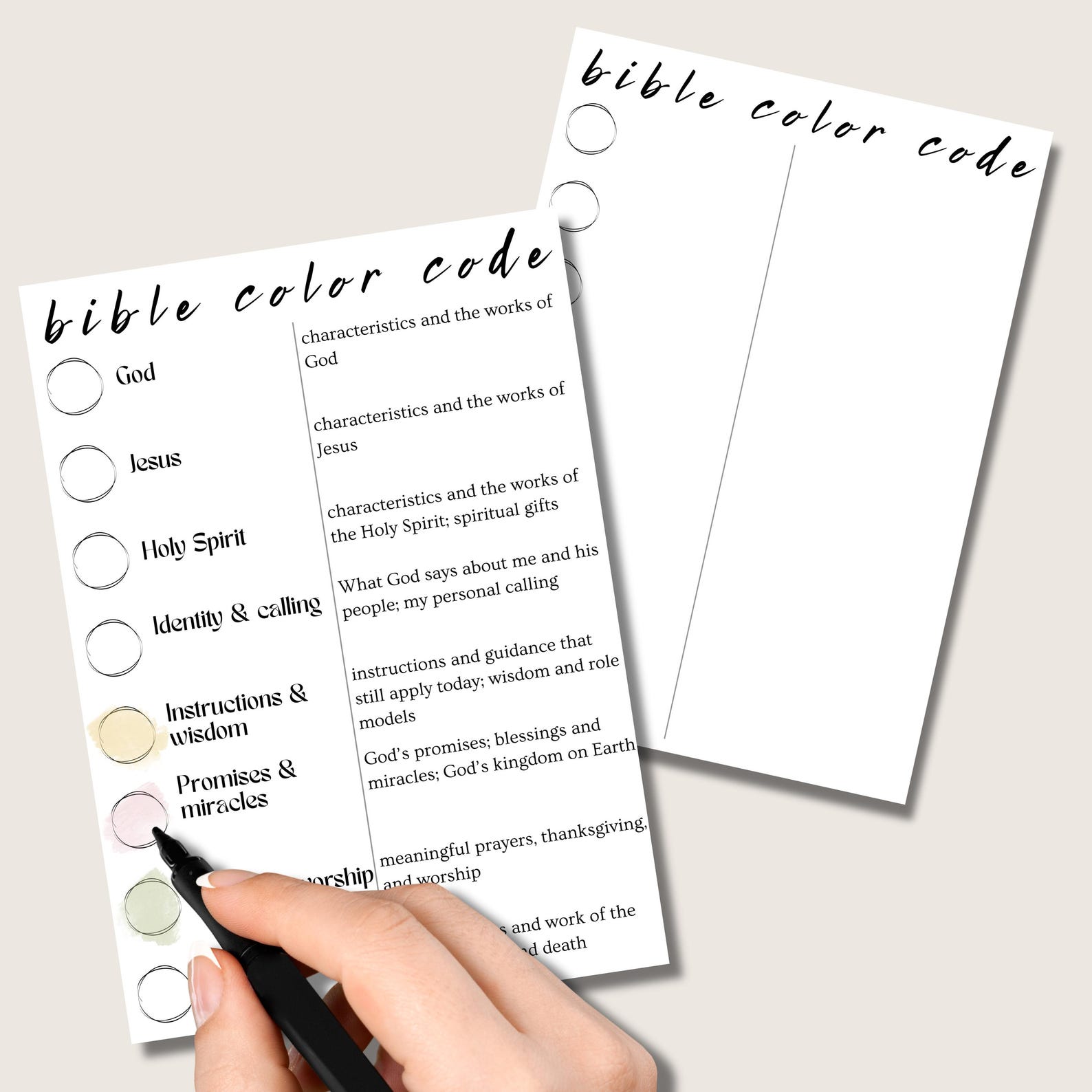 Bible Color Code for Bible Study (EN) | Aesthetic and Minimalistic ...
