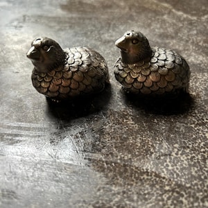 Vintage Bird Salt and Pepper Shakers | Metal Bird Figurines | Collectible Tableware | Rustic Farmhouse Decor