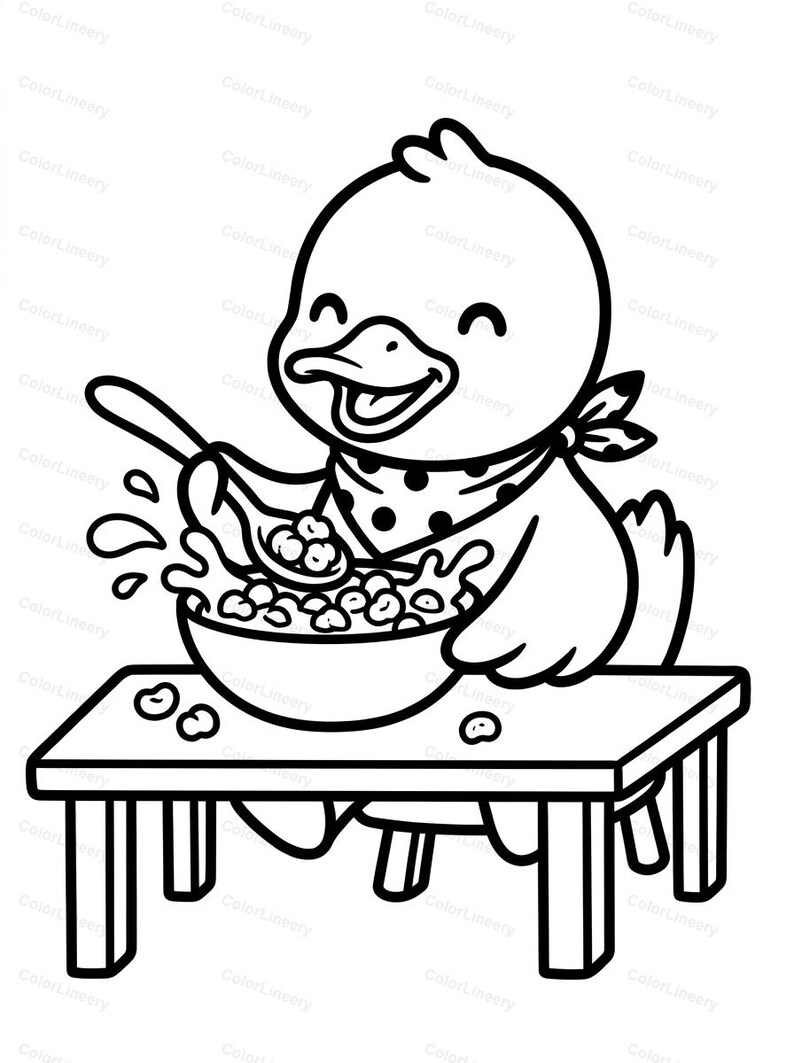Duck Daily Routine Coloring Pages for Toddlers (digital Download) - Etsy