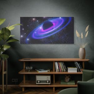 Impresión en lienzo de galaxia: arte mural cósmico vibrante para amantes de la astronomía
