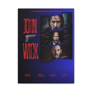 John Wick Movie Poster Canvas Print, Home Decor, Action Film Art, Keanu Reeves Wall Art, Gift for Movie Lovers