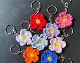 Gehäkelte Blumen Schlüsselanhänger, verschiedene Farben