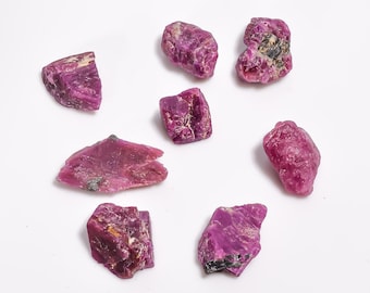 Piedras de rubí en bruto / Piedra preciosa de rubí natural en bruto / Corindón sin cortar, cristales de rubí en bruto curativos para la fabricación de joyas