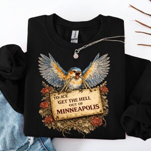 To ICE: Get the Hell Out of Minneapolis, vintage Protest-shirt met print | Minneapolis 2026 Justice-shirt