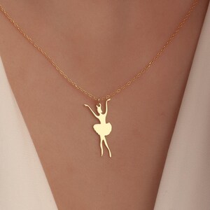 Ballerina Necklace in Sterling Silver,Ballet Dancer Pendant, Dainty Ballerina Jewelry, Ballet Dancer Charm, Gift for Ballet Dancer