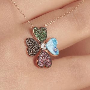 Four Leaf Clover Necklace, Clover Necklace,Four Leaf Clover, Clover Jewelry,Gold Necklace With Clover, Good Luck Necklace, Everyday Necklace