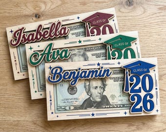 Graduation Money Holder Personalized,Graduation Gift,Class of 2026,High School Graduation,Gift for Graduates,High School Senior MS397