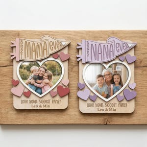 Personalized Photo Fridge Magnet, Custom Wooden Frame, Mother's Day Gift F741