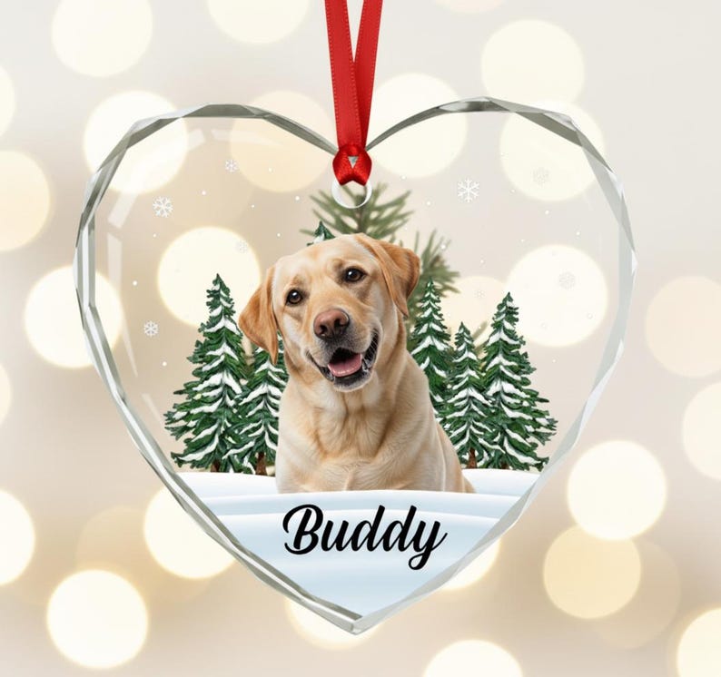Décoration personnalisée avec photo d'animal de compagnie : monument commémoratif de chien et de chat personnalisé, verre en forme de coeur - cadeau de sympathie pour la perte d'un animal de compagnie G-P8 image 6