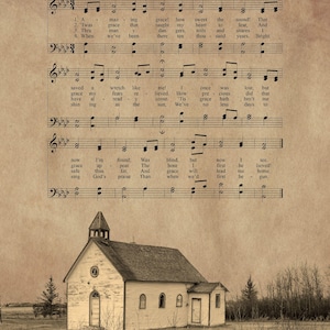 Amazing Grace – Christian Hymn Lyric Wall Art – Hymn Print – Digital Download – - Christian Decor - Wall Decor - 8x10 Printable