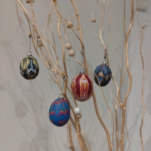Unikat Ostereier, Ostern-deko, Ostern-Schmuck – FIMO mit UV Harz versiegelt.
