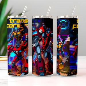 Optimus Prime Tumbler Wrap: Sci-Fi Robot 20oz Skinny Tumbler PNG (Digital Download)