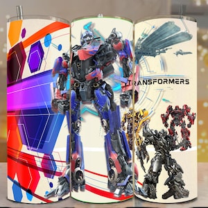 Transformers Tumbler PNG | 20oz Skinny Wrap for Sublimation | Optimus Prime Digital Download | Robot Cup Design | Instant Download