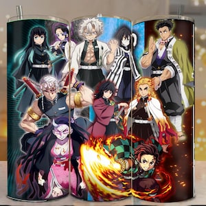 Fire Sword Anime Tumbler Wrap PNG | Demon Slayer-Inspired 20oz Design | Digital Download Sublimation Wrap | Fan Art Cup Print