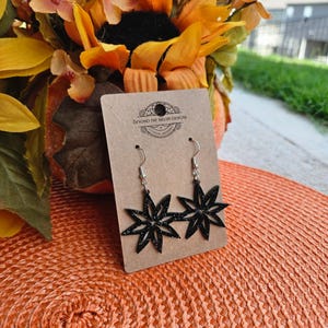 Acrylic Flower Star Dangle Earring Set