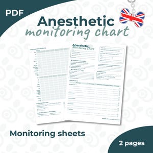 Anesthetic Monitoring Chart | Veterinary Anesthesia Record Sheet | Printable PDF for Vet Clinics & Students (A4 + US Letter)