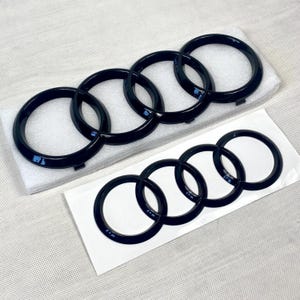 Audi Emblem Set A6 C7 Q3 Q5 Q7 Black Gloss Front and Rear Badge Logo