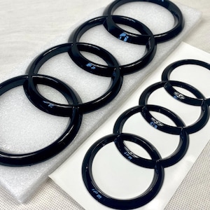 Audi Emblems A3 8Y A4 B9 Black Gloss Front and Rear Badge Logo High Quality Set