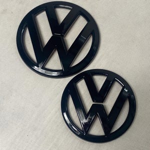 Volkswagen Scirocco 2009-14 Emblem set Black Gloss VW