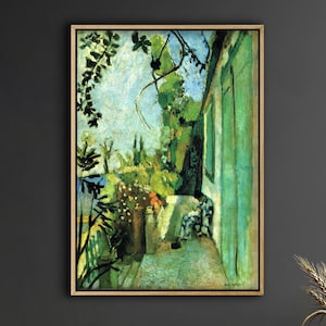 Henri Matisse The Terrace St Tropez Canvas Print Poster, Fauvist Art Wall Decor, Colorful Coastal Landscape Painting for Home