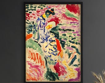 Henri Matisse La Japonaise Canvas Wall Art, Exhibition Museum Poster Print, Vintage Fauvism Painting, Colorful Home Wall Decor