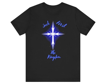 Camiseta cruzada "Buscad primero el Reino" / Camiseta de fe cristiana, diseño espiritual