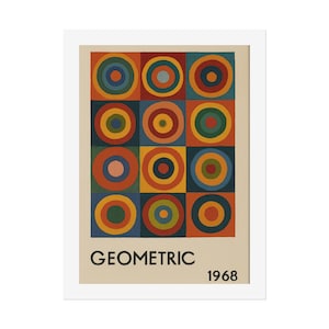 Vintage Geometric Art Poster: Mid-Century Modern Wall Decor