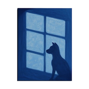 Blue Dog Silhouette Poster: Artistic Pet Lover Wall Art