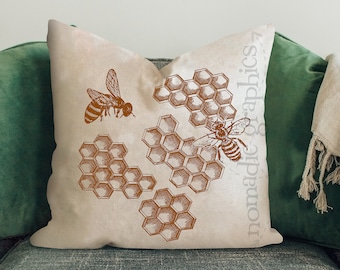 Honey Bee Single or Double Sided Your design or photo - linen