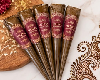 Coni di henné naturale per mehndi, tinta scura per kit di tatuaggi e body art da sposa