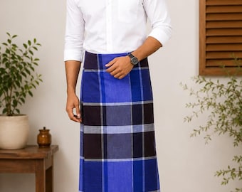 Men's Cotton Lungi Sarong – Multicolor Indian Dhoti Mundu Swimwear Night Wear Beachwear